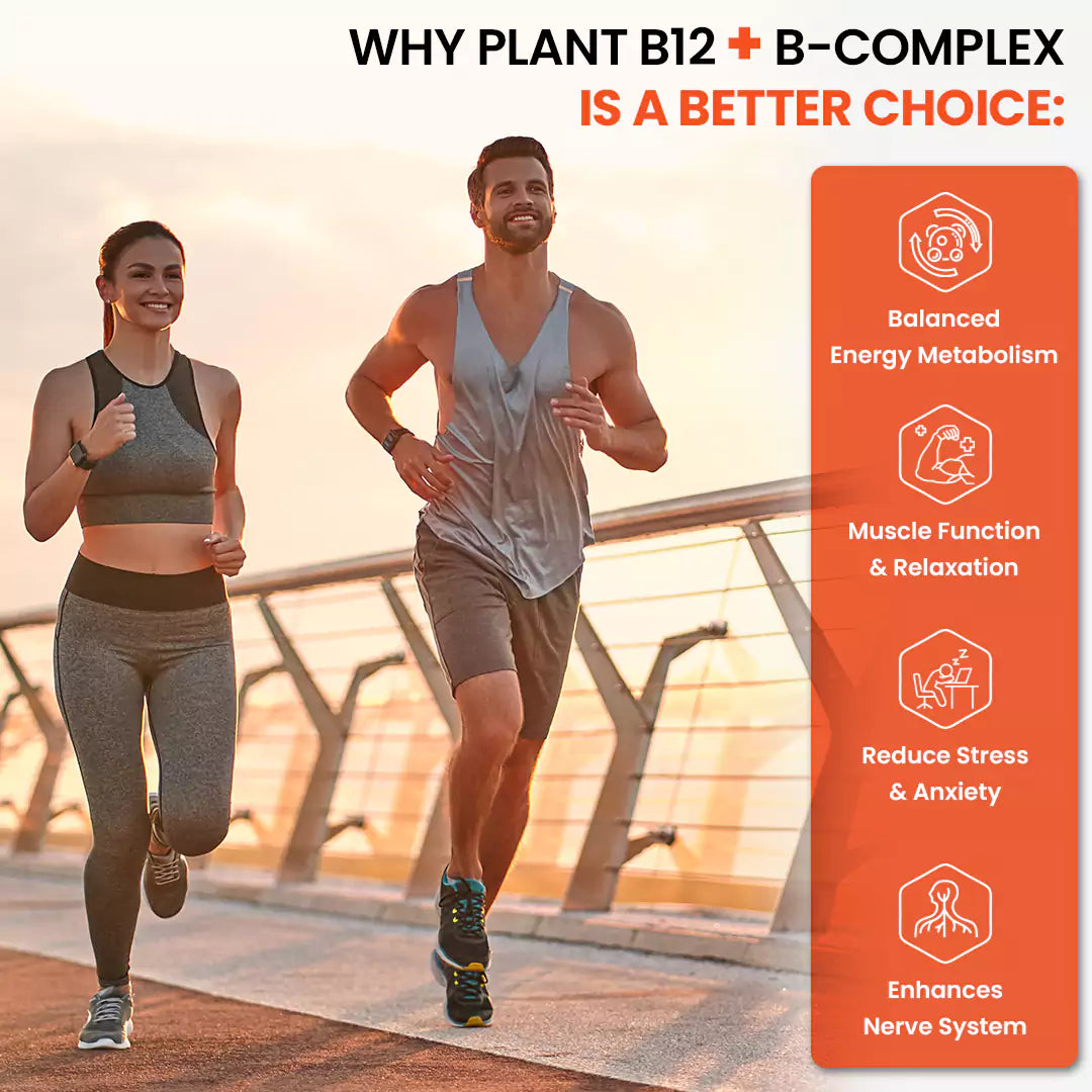 Plant-Based Vitamin B12 + B Complex Multivitamin Gummies (Orange Flavour)