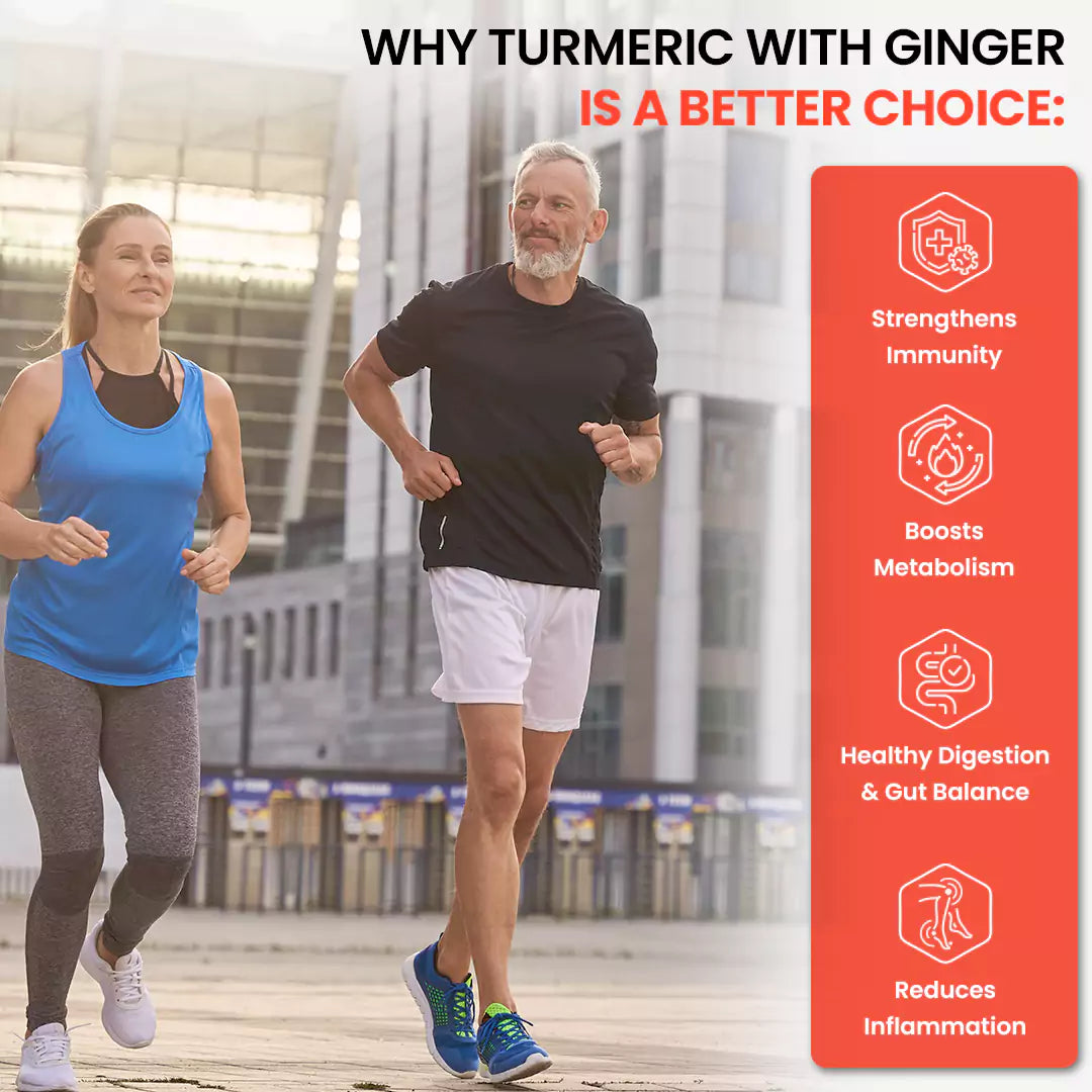 Turmeric + Ginger gummies for Men, Women | Rich in Curcumin for Skin & Immunity (Mix Fruit)