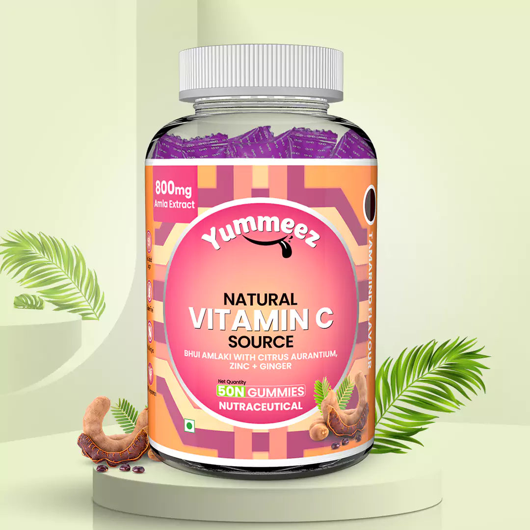 Natural Vitamin C Gummies with Amla & Zinc (Tamarind Flavour)