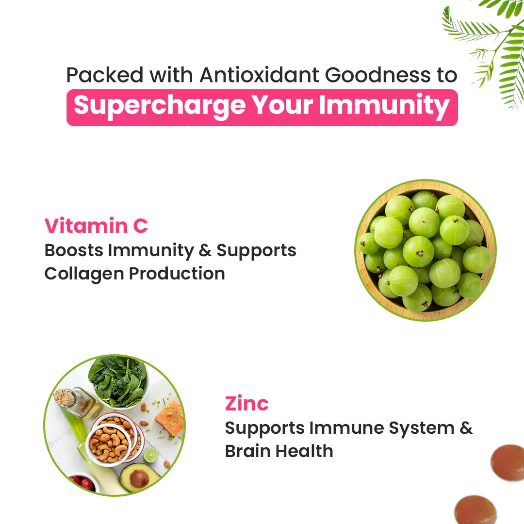 Natural Vitamin C Gummies with Amla & Zinc (Tamarind Flavour)