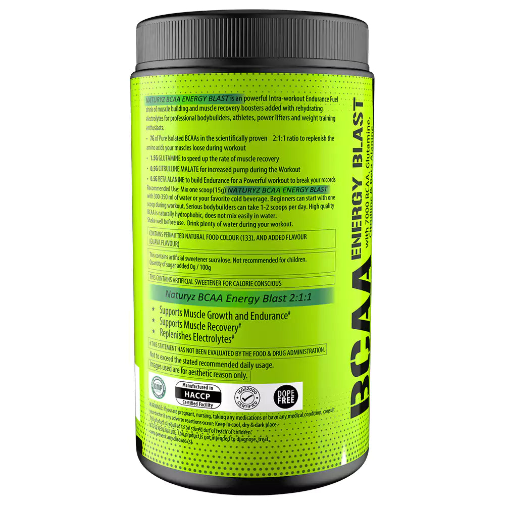 Naturyz BCAA Energy Blast 450g (Guava)-with shaker