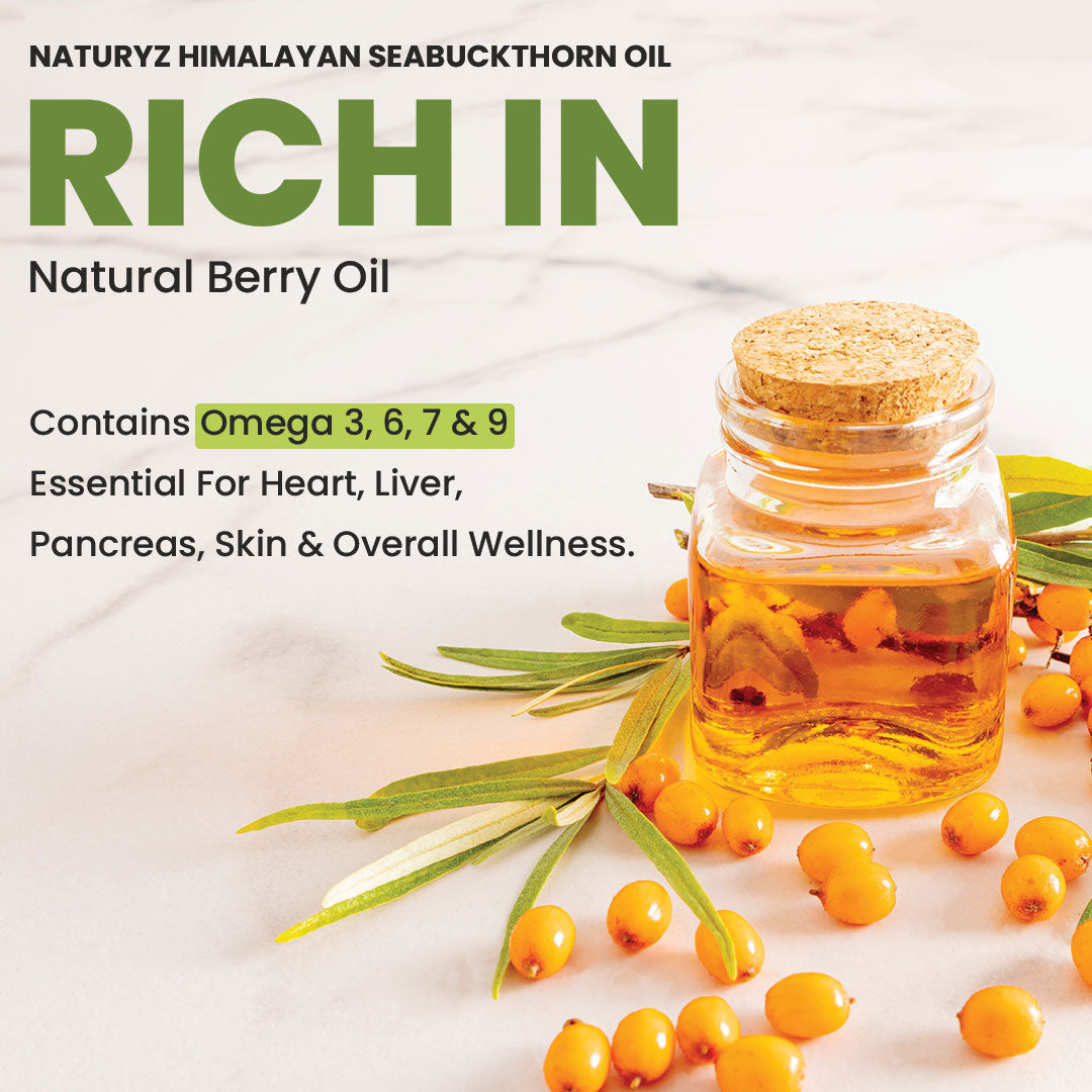 Himalayan Sea Buckthorn Berry Oil Triple Strength 1120mg 60 Liquid Fill Capsules