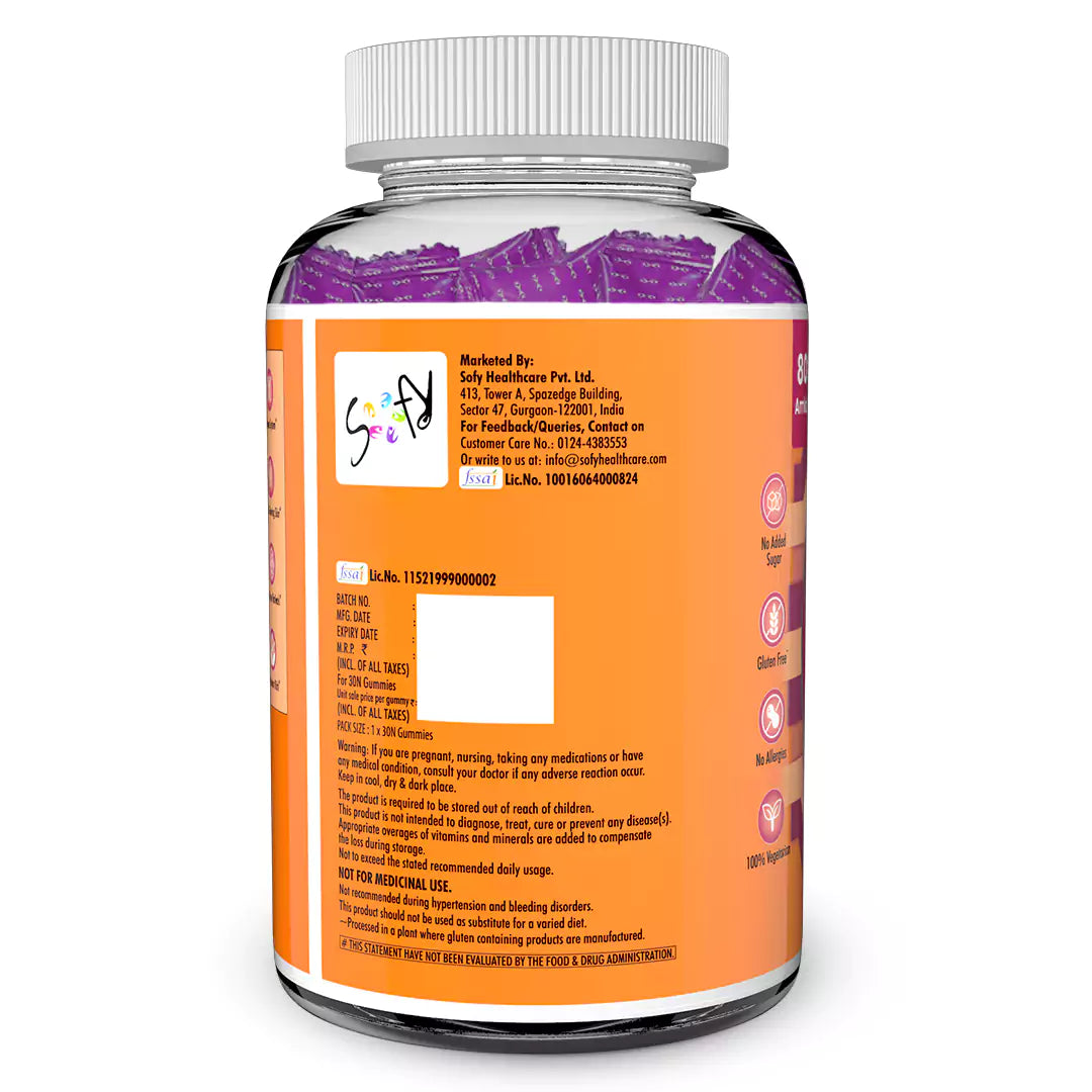 Natural Vitamin C Gummies with Amla & Zinc (Tamarind Flavour)