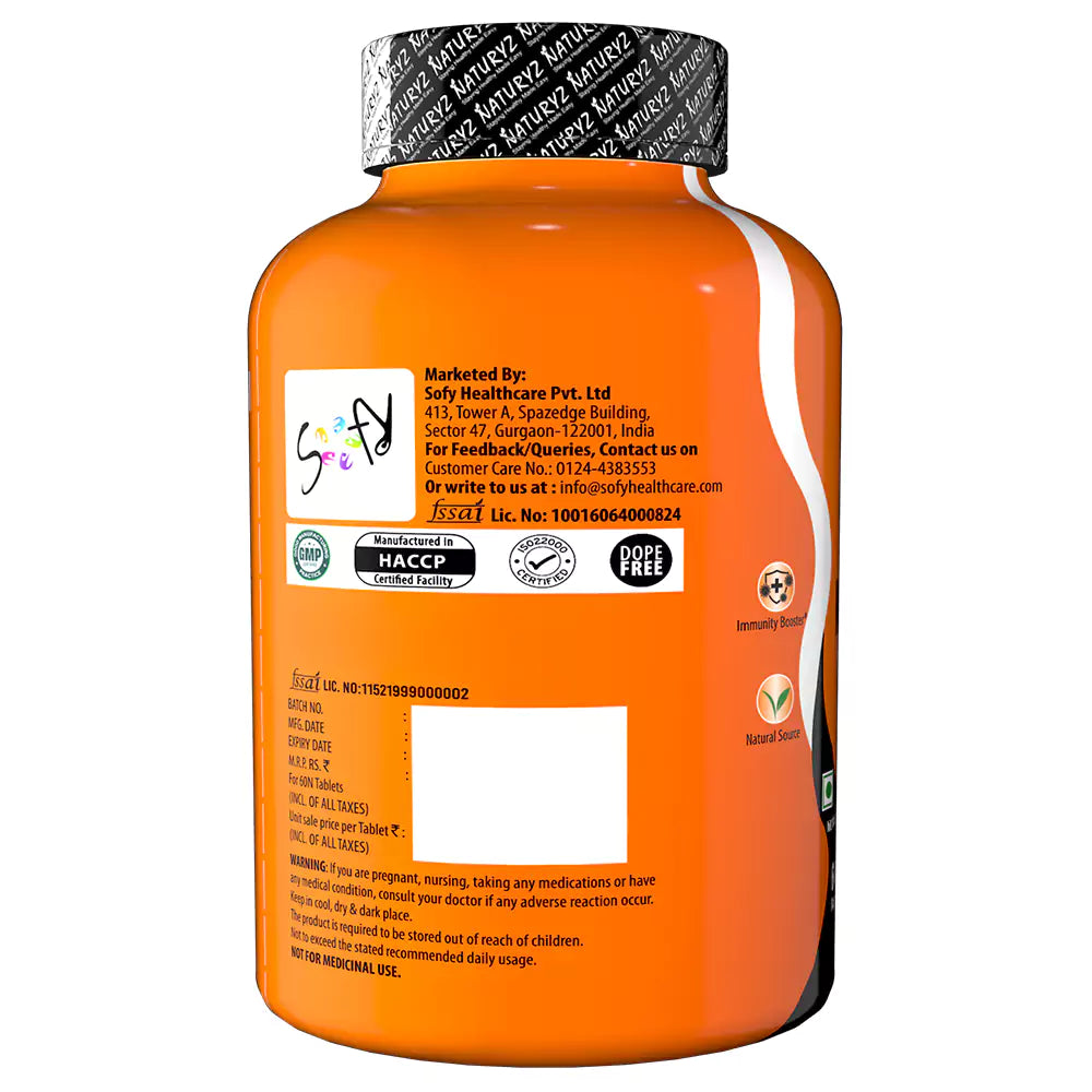 Double Strength NATURAL VITAMIN C With Zinc 60 Tablets