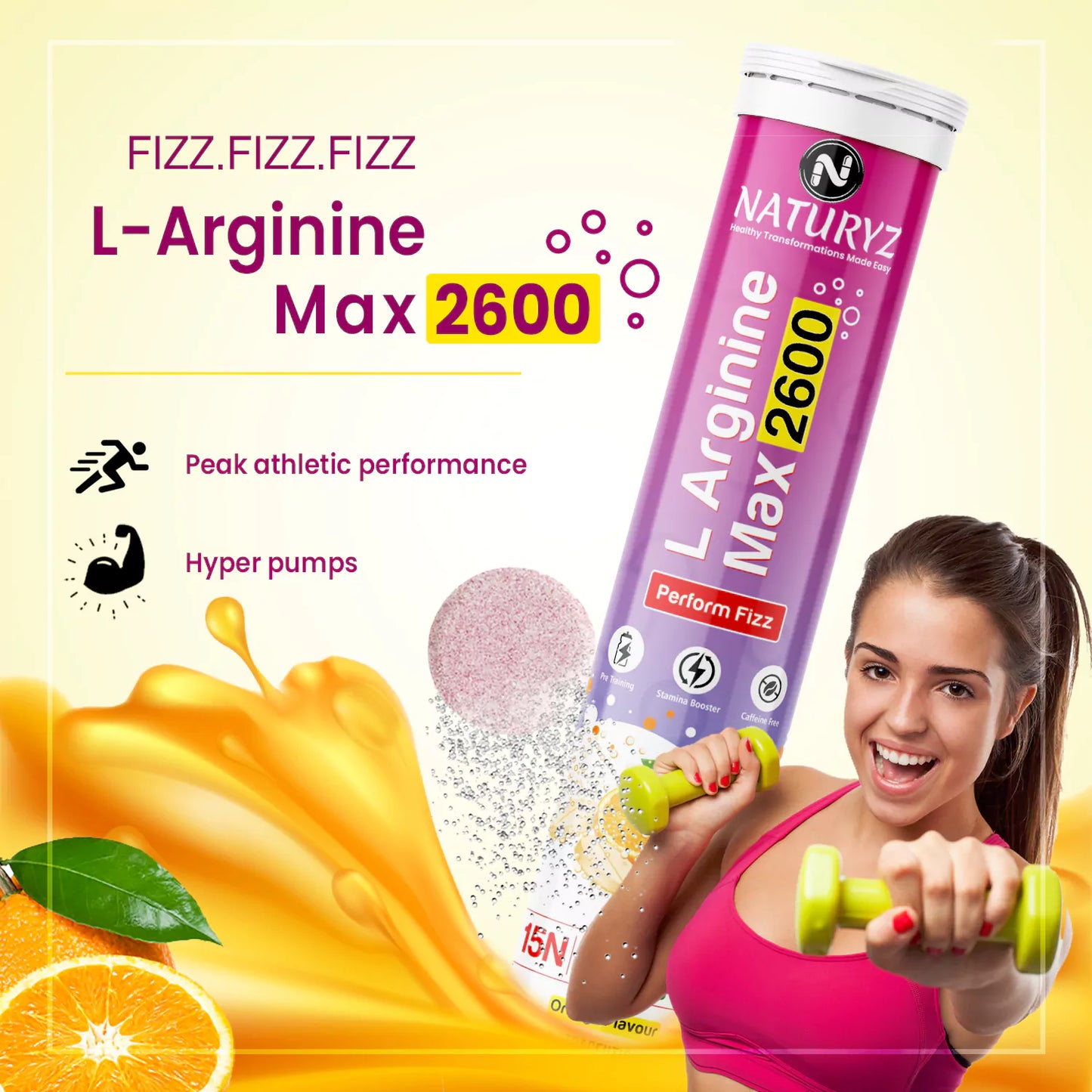 L Arginine Max 2600mg Effervescent  - 15 Tablets