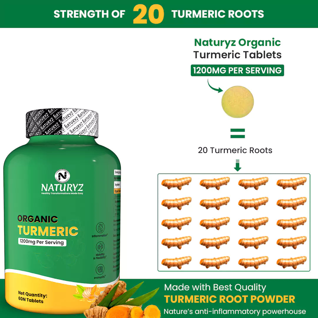 Organic Turmeric Highest Strength 1200mg tablets
