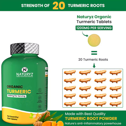 Organic Turmeric Highest Strength 1200mg tablets