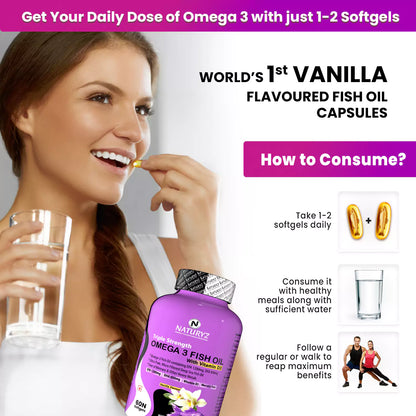 Triple Strength Fish Oil with Vitamin D3 - 60 Softgels