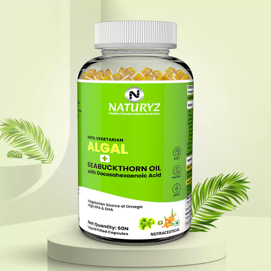 Vegetarian Omega 3 Algae + Sea buckthorn Oil Capsules 1120mg 60 Liquid fill Capsules