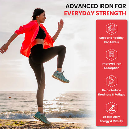 Liposomal Iron Capsules with Folic Acid, Vitamin B12, Vitamin C & Curcuma Longa | Iron Supplement for Men & Women