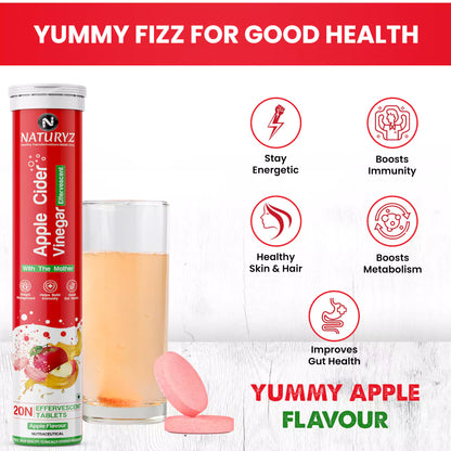Naturyz Apple Cider Vinegar Effervescent - 20 Tablets