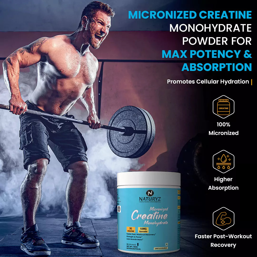 Micronized Creatine Monohydrate 3G Creatine | 10 MG Quercetin (Unflavoured)