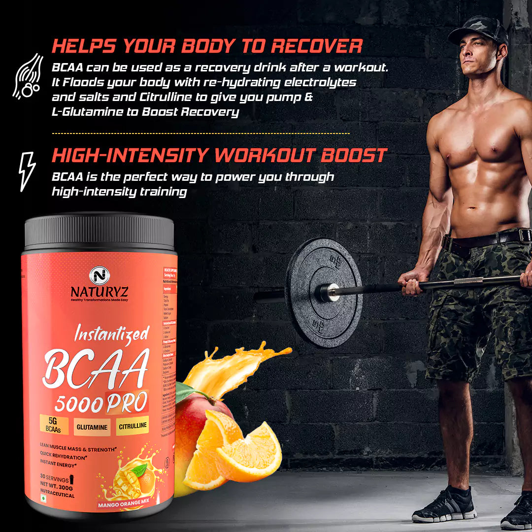 Instantized BCAA 5000 PRO With 5G Vegan BCAAs (Mango Orange Mix)