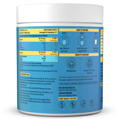 Micronized Creatine Monohydrate 3G Creatine | 10 MG Quercetin (Unflavoured)