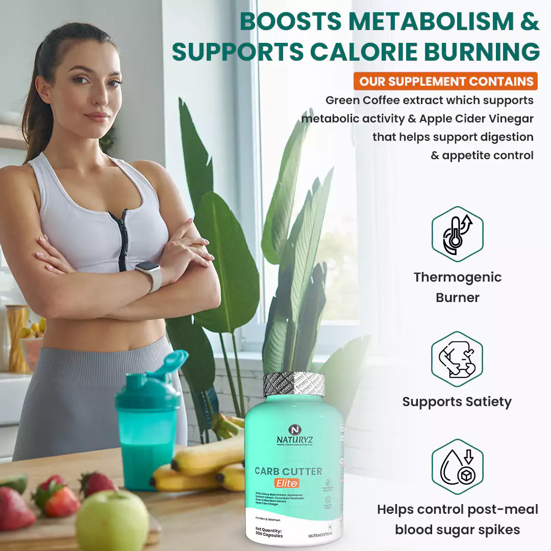CARB CUTTER ELITE with White Kidney Bean, Gymnema, Chromium, Green Coffee & Apple Cider Vinegar