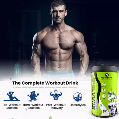 Naturyz Instantized BCAA 450g (Blueberry Mojito Flavour)-With Shaker