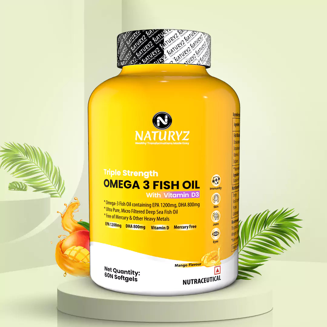World's First Mango Flavored Triple Omega 3 Fish Oil - 60 Capsules