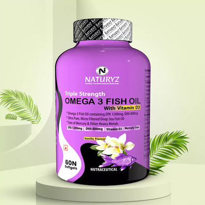 Triple Strength Fish Oil with Vitamin D3 - 60 Softgels