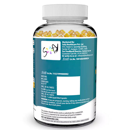 Vegetarian Omega 3 Flaxseed + Sea buckthorn Oil Capsules 1120mg 60 Liquid Fill Capsules