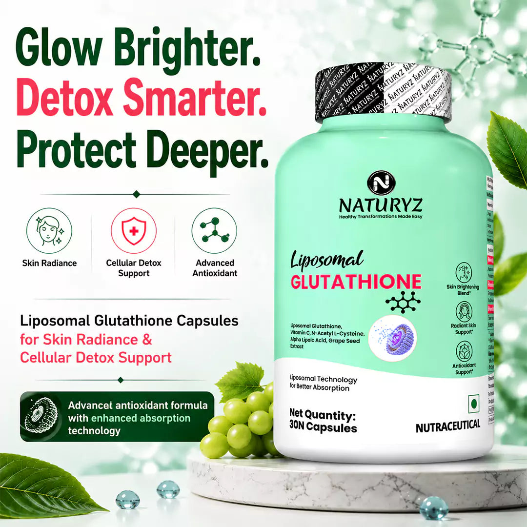 Liposomal Glutathione with Grape Seed Extract | Skin Brightening Supplement with Vitamin C - 30 Capsules