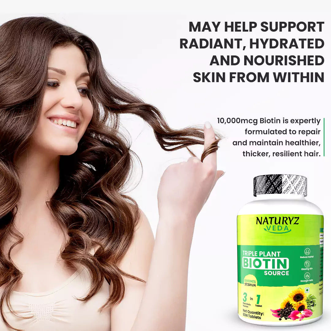 Natural Triple 100% Plant Biotin Source with Agati, Suryamukhi, Jatamansi