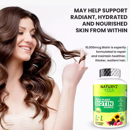 Natural Triple 100% Plant Biotin Source with Agati, Suryamukhi, Jatamansi