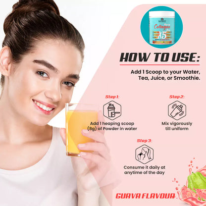 Marine Collagen Skin X5 With Power of 5 Blend & Complex (Guava)