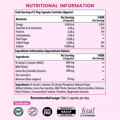 Naturyz After Cheers Milk Thistle + N Cysteine 60 Capsules