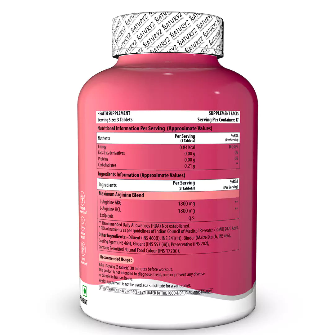 Triple Strength 3600mg L-Arginine Complex | Bioactive form Arginine AKG