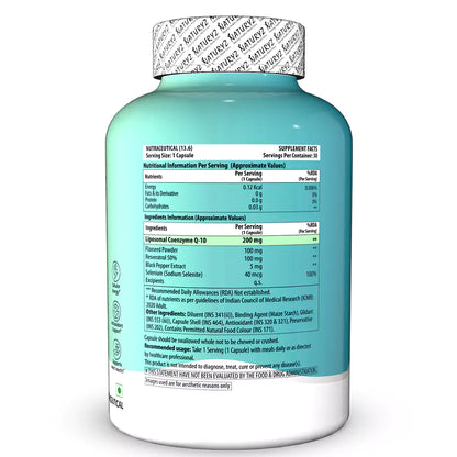Liposomal CoQ10 with Flaxseed, Resveratrol & Selenium 30 Veg Capsules