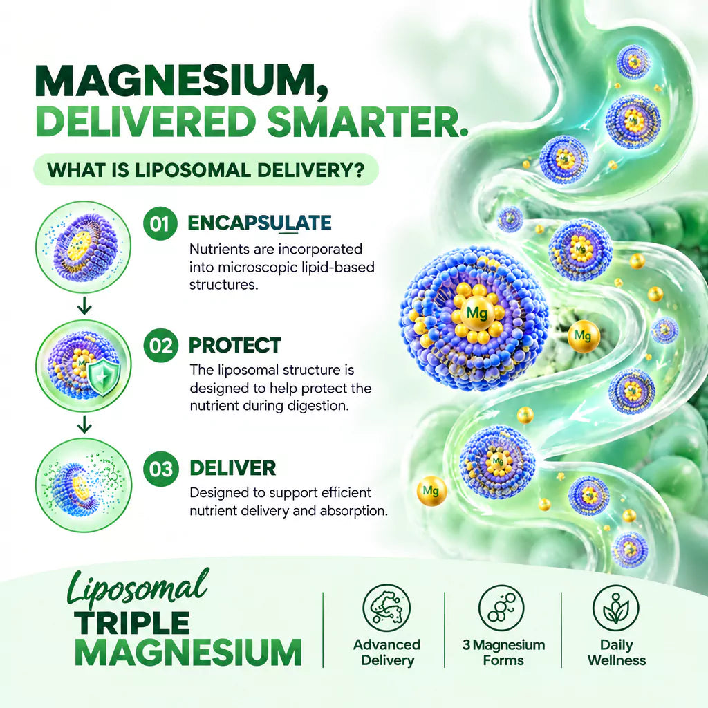 Liposomal Triple Magnesium supplement with Zinc & Vitamin D3 - Tablets