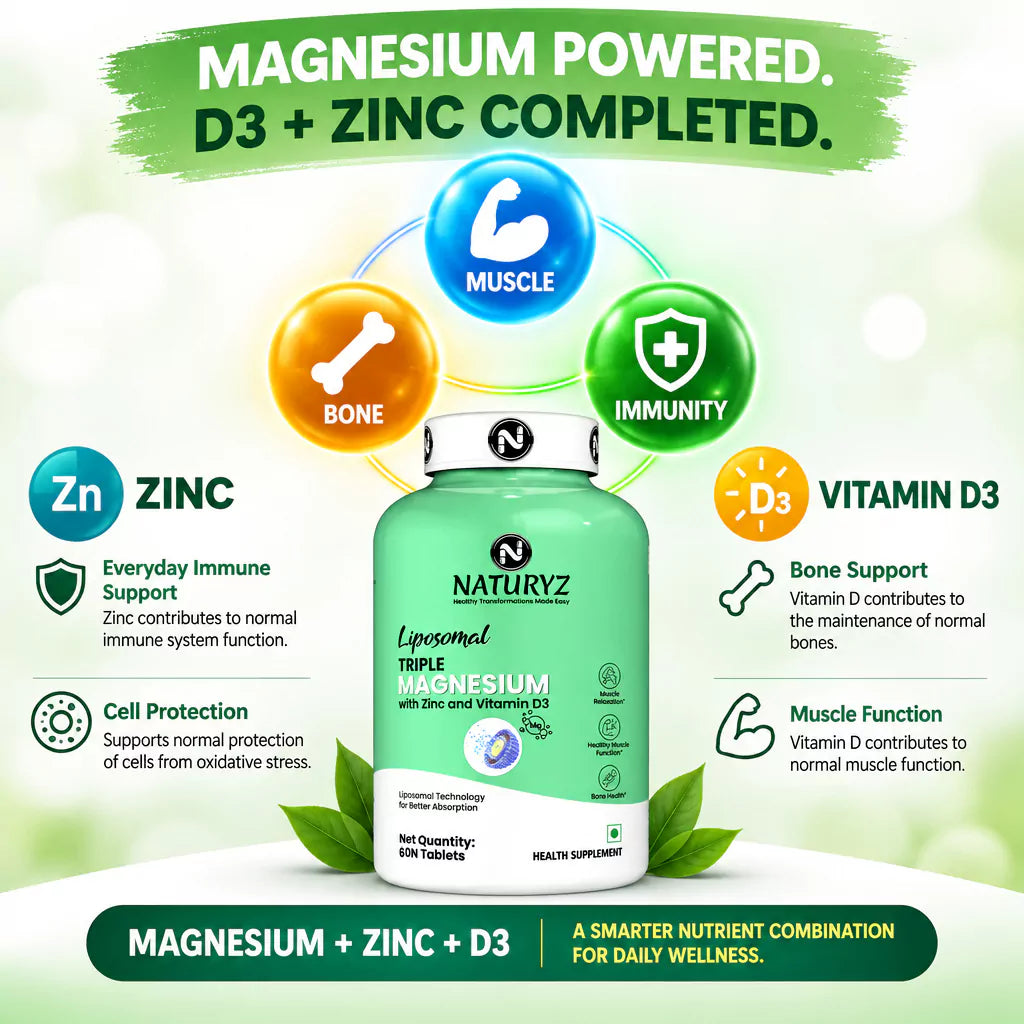 Liposomal Triple Magnesium supplement with Zinc & Vitamin D3 - Tablets