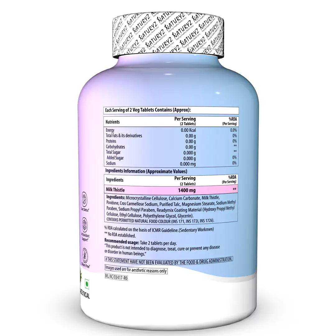 Extra Strength Milk Thistle 1400mg | Supports Liver Health & Natural Detox