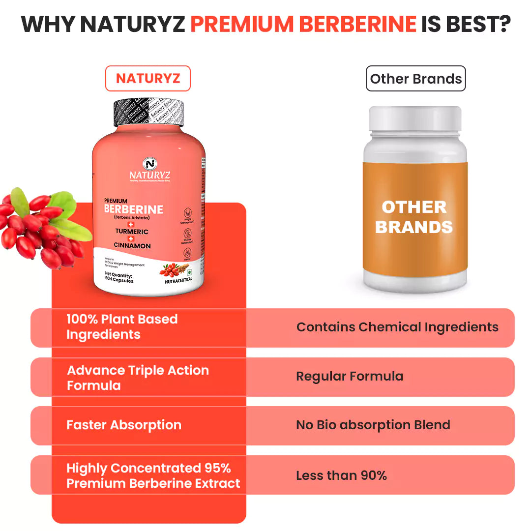 Premium Berberine + Cinnamon + Turmeric Supplement 60 Capsules
