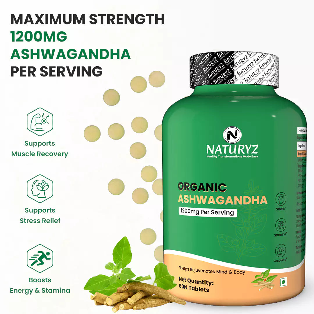 Organic Ashwagandha Highest Strength 1200mg tablets