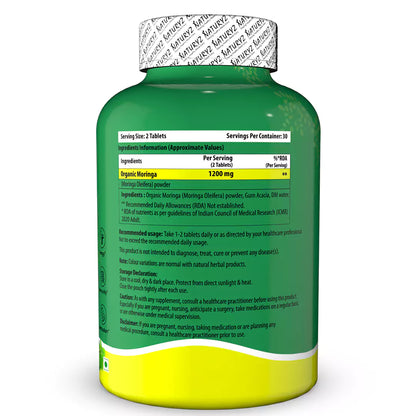 Organic Moringa Highest Strength 1200mg tablets