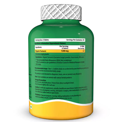 Organic Turmeric Highest Strength 1200mg tablets