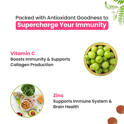 Natural Vitamin C Gummies with Amla & Zinc (Tamarind Flavour)