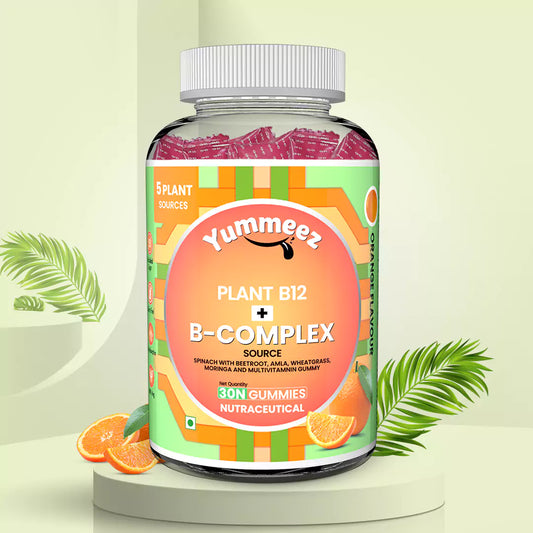 Plant-Based Vitamin B12 + B Complex Multivitamin Gummies (Orange Flavour)