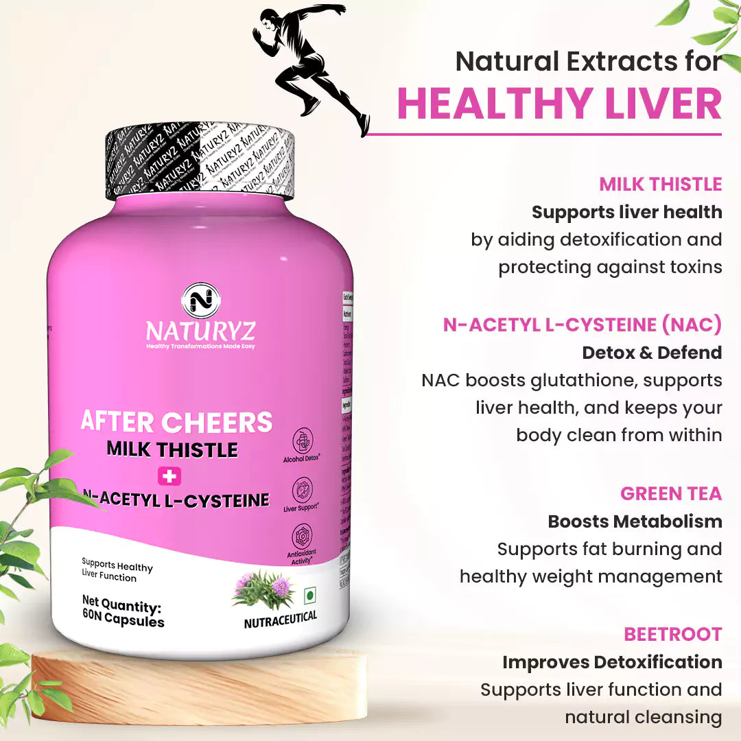 Naturyz After Cheers Milk Thistle + N Cysteine 60 Capsules