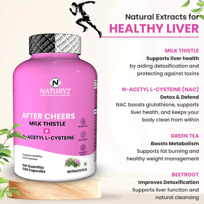 Naturyz After Cheers Milk Thistle + N Cysteine 60 Capsules