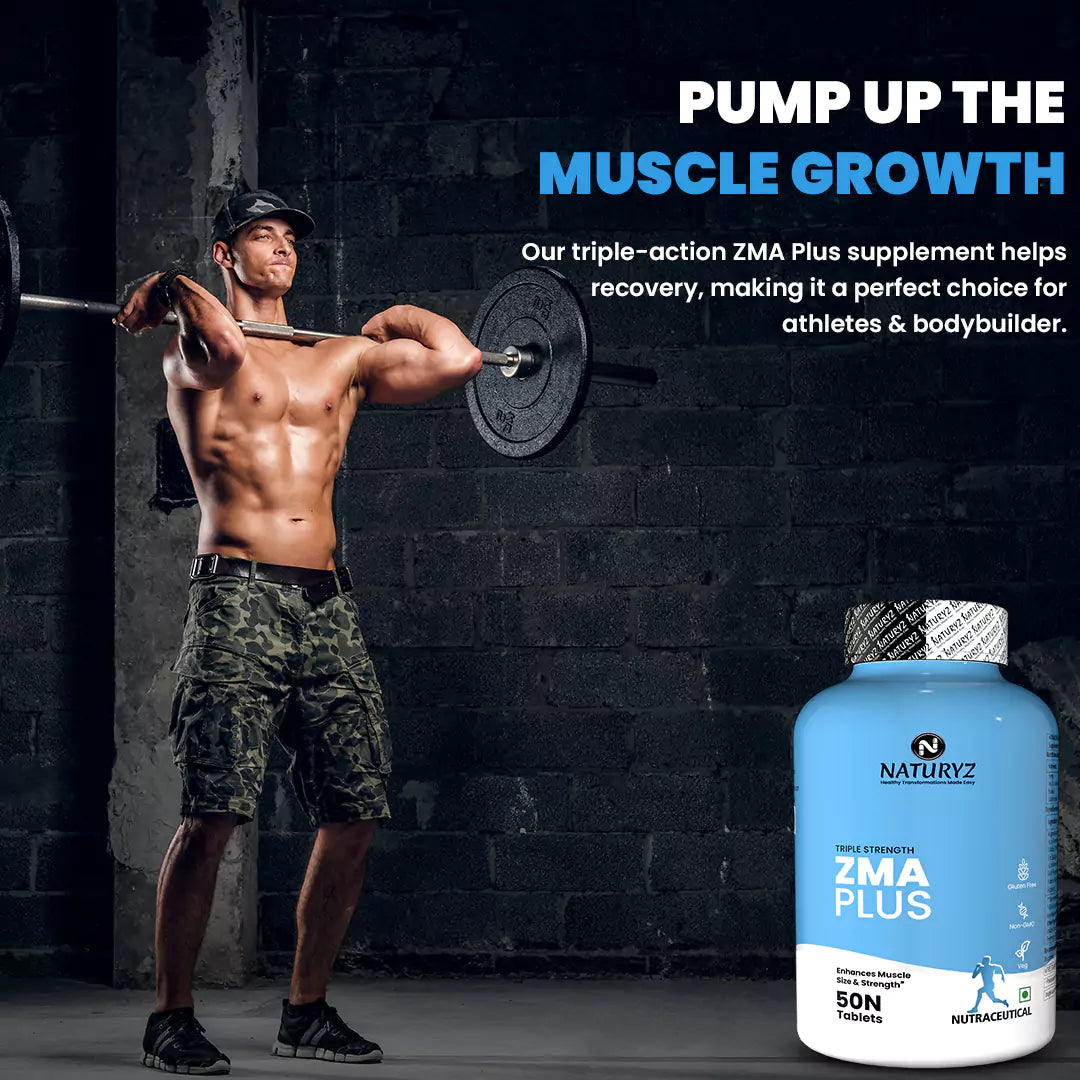 Triple Strength ZMA Plus, 5-in-1 Muscle Strength & Nightime Recovery Support Tablets