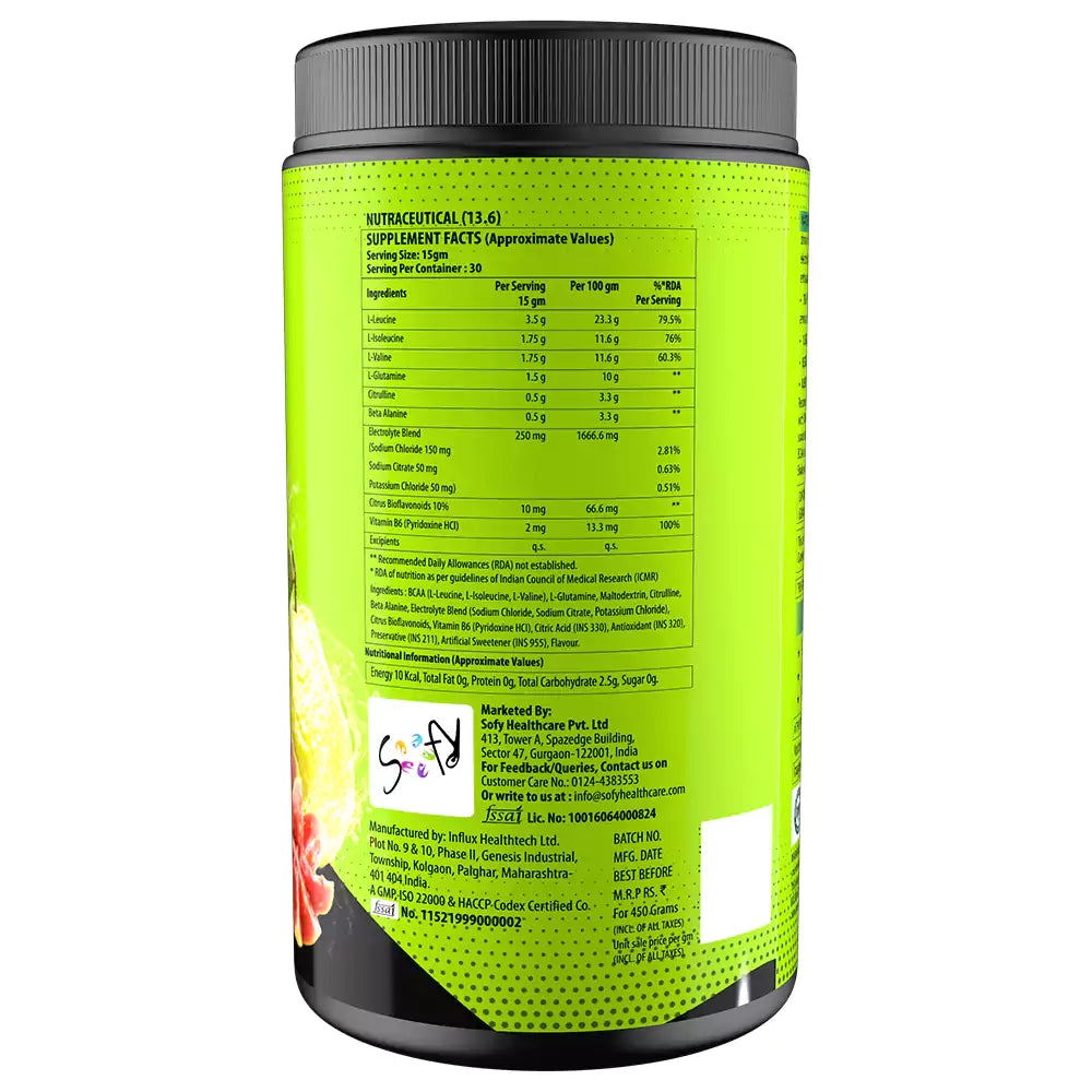 Naturyz BCAA Energy Blast 450g (Guava)-with shaker