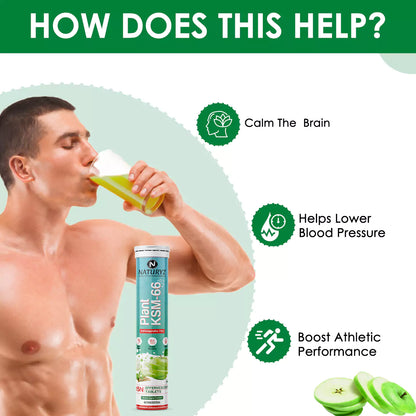 Plant KSM-66 For Muscle Recovery & Relieve Stress (Green Apple Flavour) - 15 Tablets