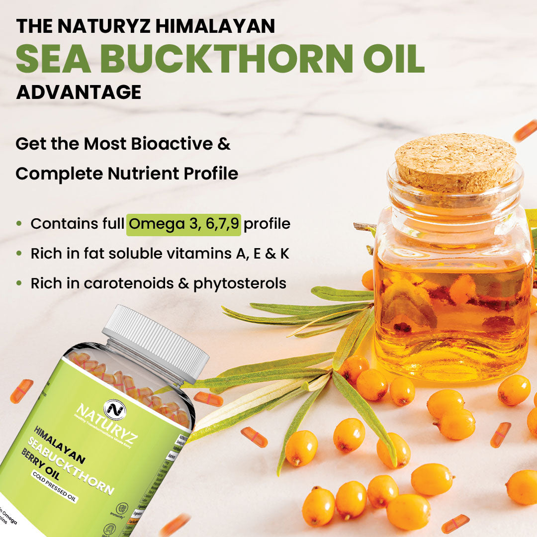 Himalayan Sea Buckthorn Berry Oil Triple Strength 1120mg 60 Liquid Fill Capsules