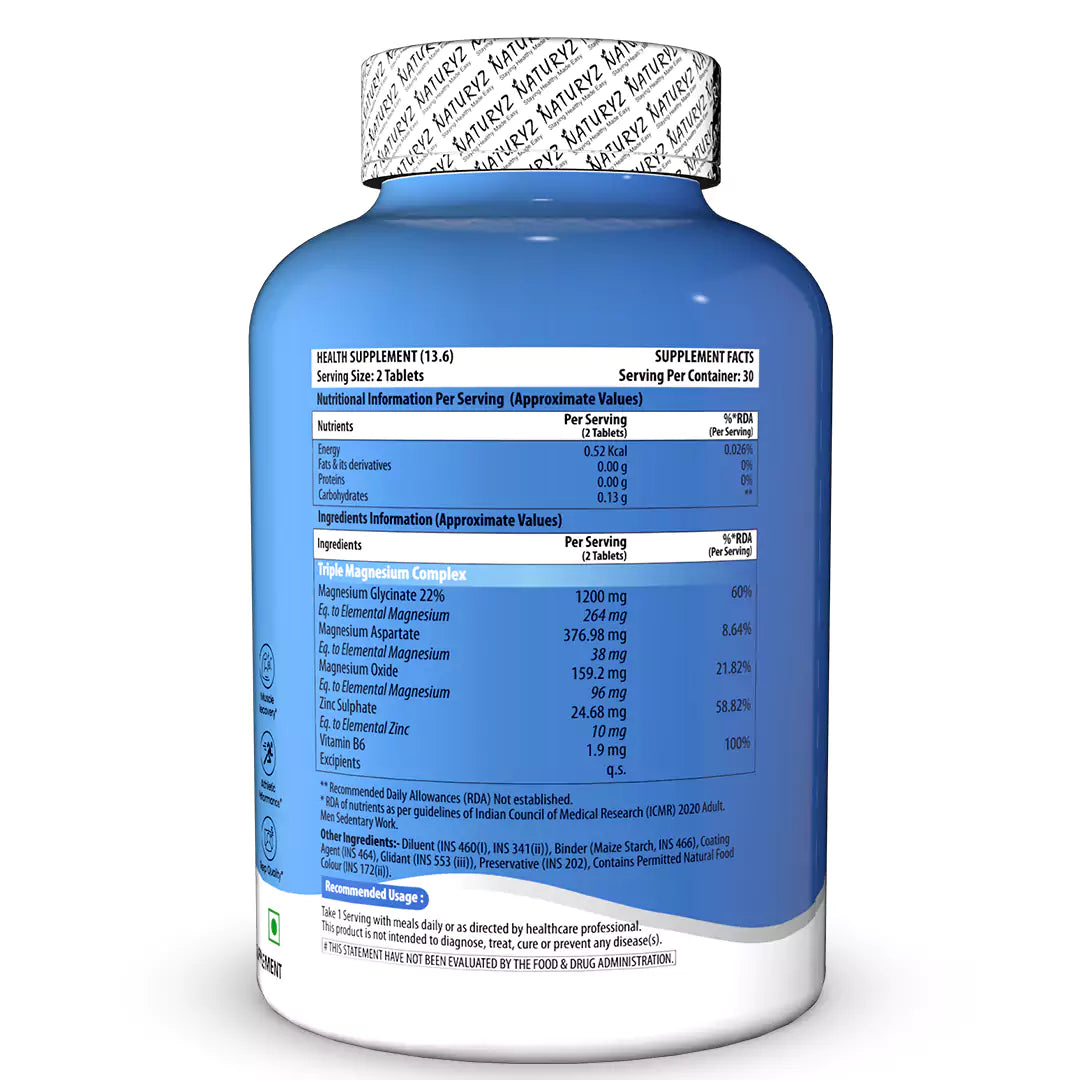Triple Magnesium Complex With Zinc | Magnesium Aspartate | Vitamin B6