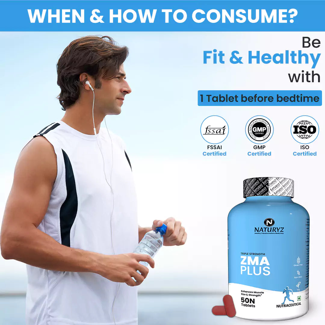 Triple Strength ZMA Plus, 5-in-1 Muscle Strength & Nightime Recovery Support Tablets