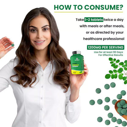 Organic Moringa Highest Strength 1200mg tablets
