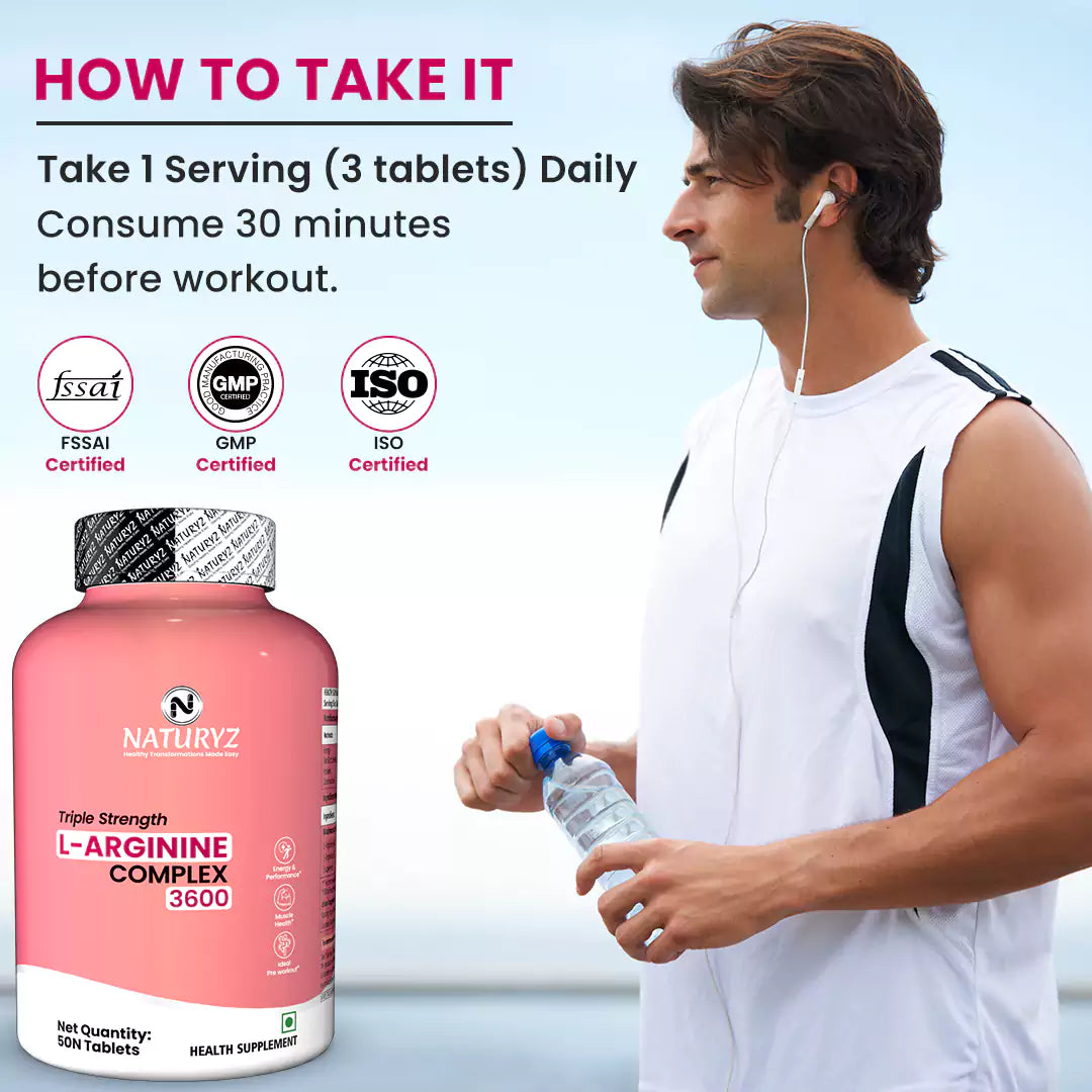Triple Strength 3600mg L-Arginine Complex | Bioactive form Arginine AKG