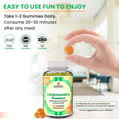 KSM 66 Ashwagandha 500mg Gummies with Vitamin D3 (Orange Flavour)